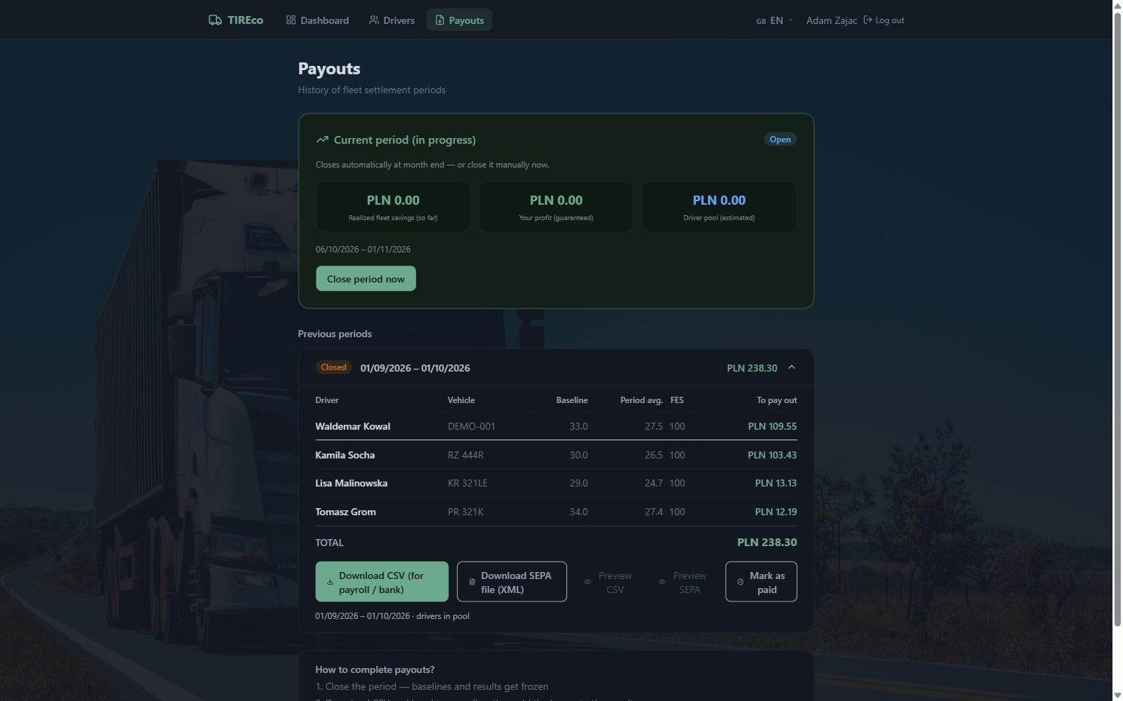 07 Payouts Closed Period